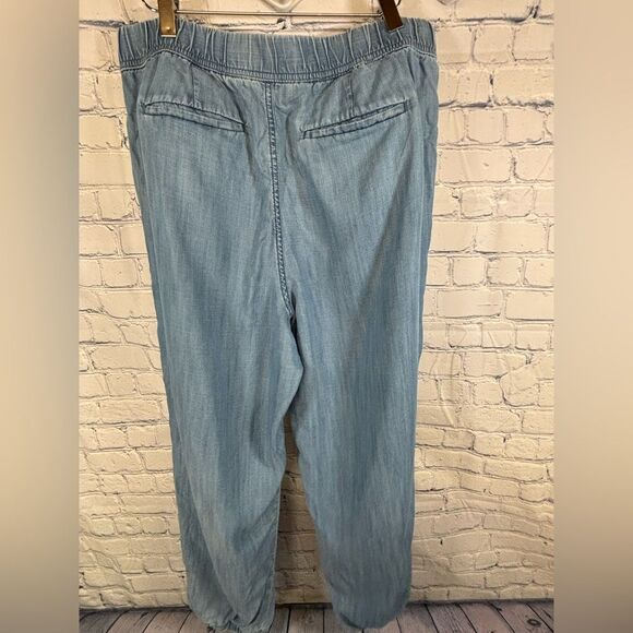 Talbots Tencel Blue Chambray Weekend Wash Casual Soft Comfy Joggers Size L - Picture 7 of 16